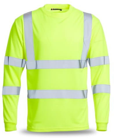 Blackrock Hi-Vis Long Sleeve T-Shirt, Yellow High Visibility Work Top, for Men Women Unisex, Work Utility & Safety PPE Workwear, EN20471 Class 3 Certified - Size XL