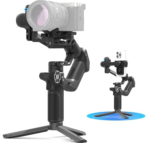 FeiyuTech SCORP Mini 3 Kit - Estabilizador Todo en Uno con Seguimiento AI, 2kg Carga y Pantalla 1.3 - Ideal para TikTok/Youtube/Vlogs - Compatible con Cámaras, iPhone y Cámaras de Acción