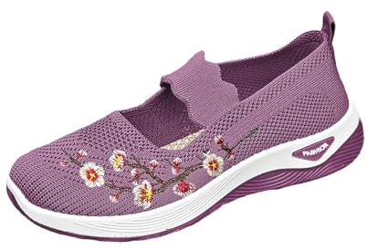 YIzdegg sneakers dam med blommor – sommardiabetiker skor lätta ortopediska skor promenadskor breda fötter bekväma utomhus sportskor sneakers löparskor hälsoskor