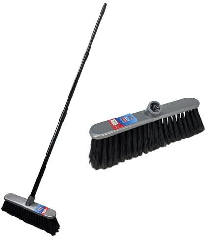 Soft Bristle Broom with 1.2M Long Handle – Indoor Sweeping Brush for Tiles, Wood, Laminate Floors – Lightweight Broom for Home, Kitchen, Patio, Garden and Office Cleaning (Pack of 1) - By Best House