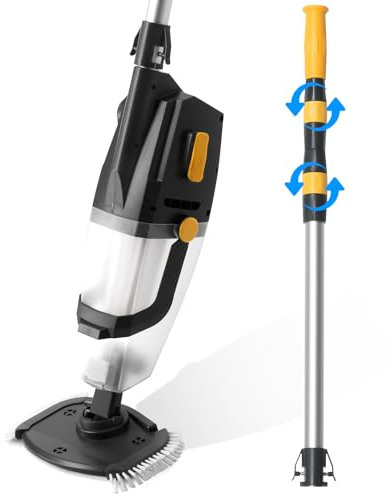 LEADZM Aspirateur Piscine Batterie sans Fil 4500mAh | Aspirateur Manuel avec Téléscopique (1,5m) & Filtre | 100L/Min Puissance d'Aspiration | Autonomie 60 Min | 190×23,7×17cm (Orange)