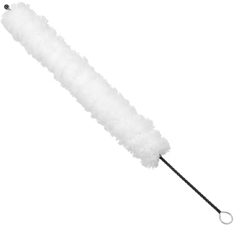 Alipis Pulitore per Flauto con Spazzola in Cotone Bianco Setole Metalliche Intrecciate Impugnatura ad Anello Leggero e Durevole Accessori per Strumenti Musicali