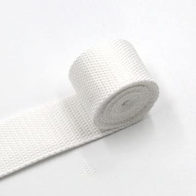 Bomullsband, 38 mm flerfärgad polyesterbomullsvävrem for väsktillbehör DIY-paket med 3 meter(White)