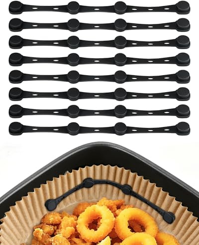 Imanes para Papel de Hornear Airfryer, Paquete de 8 Imanes de Silicona Evitan que el Papel para Hornear cubra los Alimentos, Accesorios para Freidora de Aire Caliente para Ninja, Philips