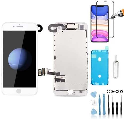 Mobilevie Ecran Complet pour iPhone 8 Plus Blanc: LCD Retina + Vitre Tactile Tout Assemblé sur châssis
