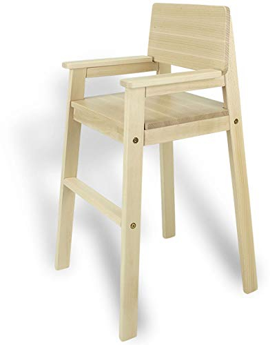 Kinderstuhl Hochstuhl Massivholz Buche Natur. Modernes Design. Treppenhochstuhl für Esstisch, Kinderhochstuhl für Kinder, stabil & pflegeleicht viele Farben möglich