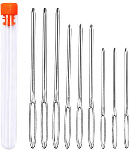 9 Stücke Nähen Nadeln Set, 3 Größen Große Augen Nadeln, Leder Nähen Nadeln Set stoß nadel garn nadeln nadel stricken nadel, große nähen nadel für hand nähen leder handwerk