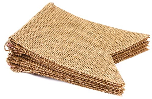 Yoodelife DIY Burlap Banner, DIY Party Decor Blank Swallowtail Flag for Birthday Wedding Party Baby Shower Graduation Holidays Camping Easter Christmas New Year Decorations