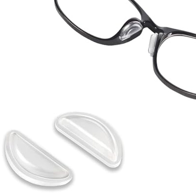PIPJOY Almohadilla de nariz para gafas, almohadillas adhesivas antideslizantes para la nariz, cojín de silicona suave para gafas, gafas de sol (10 Pares Transparentes)