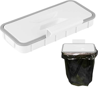 Teksome Support de Sac Poubelle Portable – Support de Sac Poubelle avec Couvercle, Support de Sac Poubelle à Suspendre pour Camping-Car, Poubelle de Cuisine, Support de Sac Poubelle pour armoires