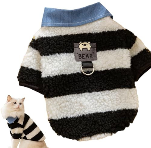 Hunde-Wintermantel – mit Bärenstreifenmuster, Haustier-Kleidung für Katzen, bequeme Winterkleidung für mittelgroße Hunde und kleine Hunde