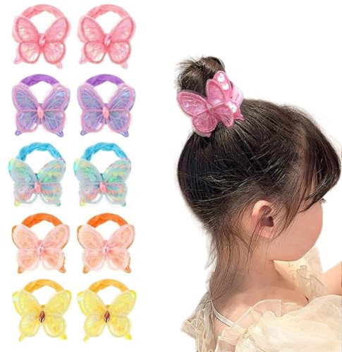 Elastici per Capelli per Bambina,10 PCS Elastici per Capelli con Fiocco Elastici per Capelli Carini per Ragazze Accessori per Capelli per Bambini