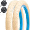 16 Zoll Beige Fahrradreifen 16x1.75 47-305 Mäntel Fahrrad Reifen und Schlauch 16x1.50/1.90 Schrader Ventil 32mm, passend für 16x1.75 Enfant/City/Road/Schubkarren Fahrrad Reifen (2-PCS)
