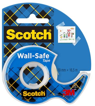 Scotch Cinta adhesiva para pared, 19 mm x 16,5 m, 1 rollo en dispensador de mano