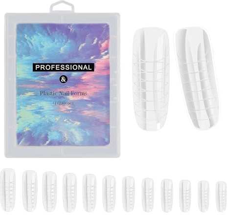 tiyiyok 120 Stück Dual Nail Forms set, Dual Form Nails mit Klaren Skalenlinien, 12 Style Nagel Formen, Wiederverwendbar Tips für Polygel Extension Maniküre Nagelkunst Design Salon