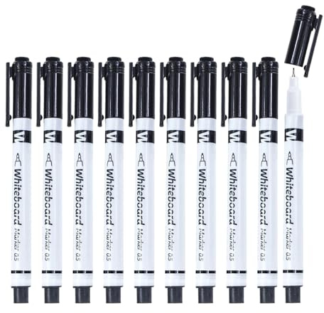 Marcadores de borrado en , 10 bolígrafos escolares con borrador, juego de marcadores de punta fina de 0.5 mm para profesores, pizarra, calendario, escuela, preescolar, jardín de infantes