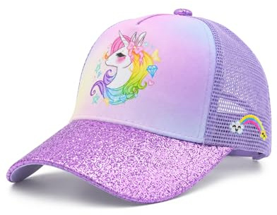 Hatwell Casquette Licorne Fille Trucker Baseball Mesh Réglable 2-8 Ans