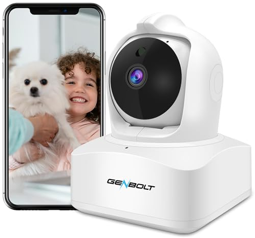 GENBOLT AI - Telecamera di sicurezza per bambini, 4MP, WiFi, per monitoraggio automatico, con sistema di sorveglianza a casa interna con funzione di rilevamento del movimento umanoide