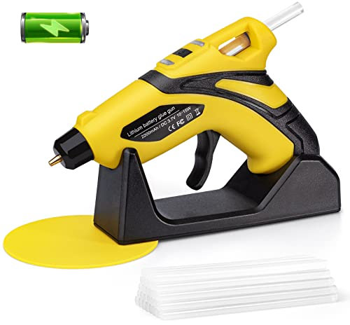Cordless Glue Gun for Crafting with 30PCS Glue Sticks (7mmx150mm), USB Rechargeable Glue Gun Cordless Hot Melt Glue Gun for Quick Home Repairs, Arts, Crafts, DIY and Sealing