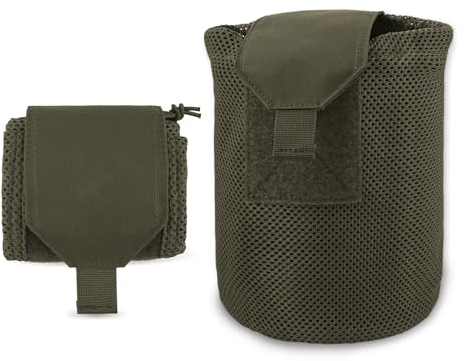 KRYDEX GEAR Taktische Dump Pouch, Molle Faltbar Mag Tasche Net Drawstring Recycle Tasche Recovery Tool Pack (Ranger Grün)