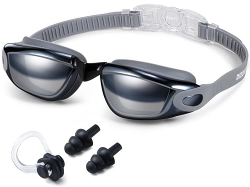 Dizokizo Schwimmbrille Erwachsene Wassersport Schwimmbrillen Anti-Beschlag und UV Schutz Wasserdicht klare Sicht einfach einzustellen für Herren Damen