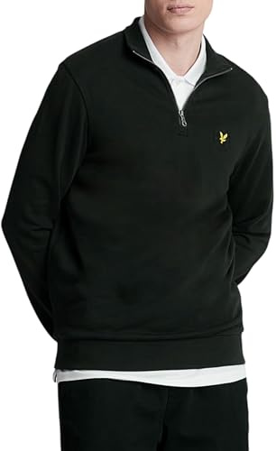 Lyle & Scott Mens Loopback Quarter Zip Sweatshirt (XXL) (Jet Black)