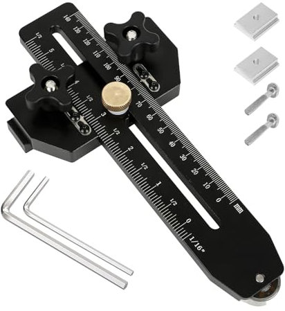 Thin Rip Jig Aluminum Alloy Extended Table Saw Jig Guide Table Saw Accessories Woodworking Tools Fast Thin Ripping Guide Compatible with Standard Band Saw, Table Saw and Routers T Slot