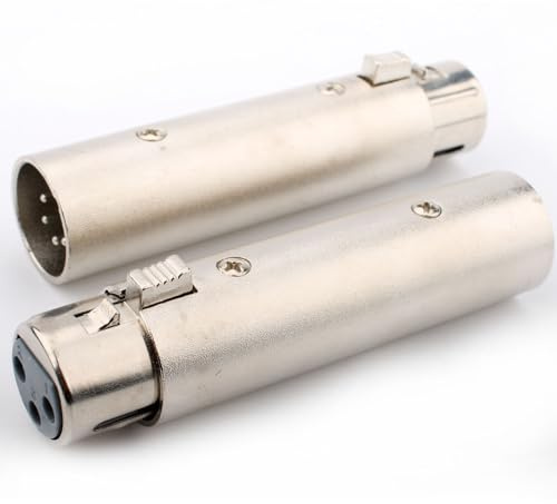 VISSQH 2 Stück XLR 3-Pin Buchse auf 5Pin Anschlüsse Adapter,Mikrofon-Audiobuchse XLR 3-pin Panel Mount Anschlüsse Mikrofonkabelstecker XLR auf 5Pin Konverter für Mikrofon Lautsprecher usw