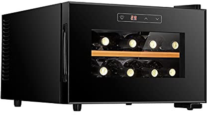 IUBGFTO Petite Cave à Vin Électronique, Réfrigérateur à Vin de Bureau Domestique, Cave à Vin Indépendante avec Porte en Verre, 8-18°C/LED/Pas de Vibration (B)