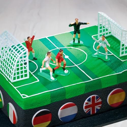 DECOCINO Set di decorazioni (7 pezzi) per torte e torte, decorazione da calcio per dolci, ottima decorazione per torte di compleanno per bambini