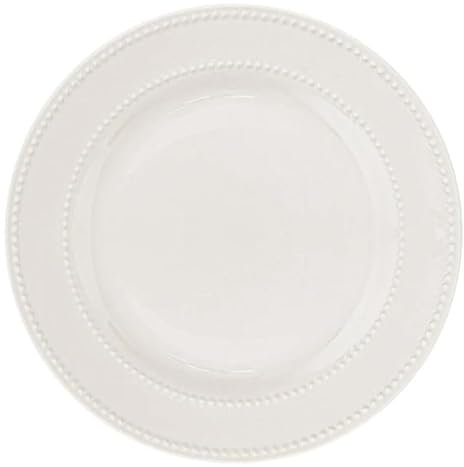 Secret de Gourmet - Lot de 6 Assiettes Plates Perle 27cm Blanc