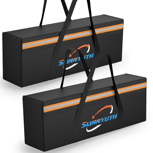 SunnyLith 2-Pack Fireproof Ebike Battery Bag,Explosion Proof LiPo Charging & Storage Bag with Reflective Strip, Waterproof Battery Safe Case for Electric Bike/Scooter/Valuables, 19.29x4.33x7.09