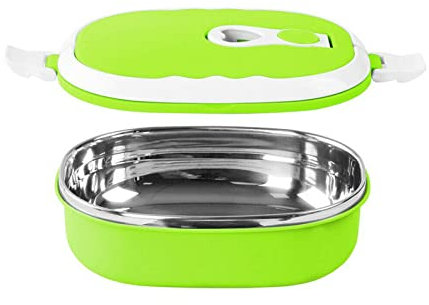 Thermal Bento Lunch Box with Stainless Steel Thermal Insulation, Food Container Leak Proof For Kids Adult Student Children, Portable Food Storage Box for Work School Office Picnic (Green 1 layer)