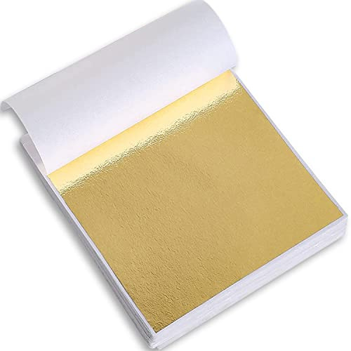 UcaseArt bladguldimitation 200 ark bladguldflingor 14 x 14 cm bladguld för pyssel