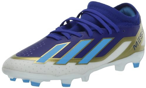 adidas Unisex-Child X Crazyfast League Firm Ground Sneaker, Lucid Blue/Blue Burst/White, 6 Big Kid