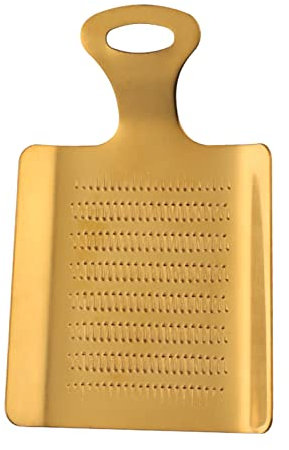 Duiaynke Grattugia per zenzero, con manico, grattugia in acciaio inox resistente, per schiacciare zenzero aglio Wasabi grattugia (oro)
