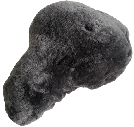 Naturasan Fahrradsattel Lammfell Bezug Fahrradsattelüberzug aus Merino Lammfell, Schaffell Fahrrad Warmer Winter Sitzbezug (Grau, 30 x 25 cm (Size L))