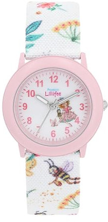 Prinzessin Lillifee Armbanduhr Mädchen Kinder Quarzuhr Analog, mit Textil Armband, Rosa, 3 bar Wasserdicht, Kommt in Uhren Geschenk Box, 2037724
