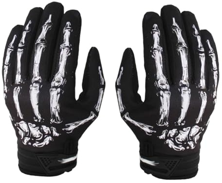 Ronyme Guanti da moto modello scheletro Guanti da ciclismo Guanti da equitazione traspiranti antiscivolo per motocross ATV durevoli, Taglia XL