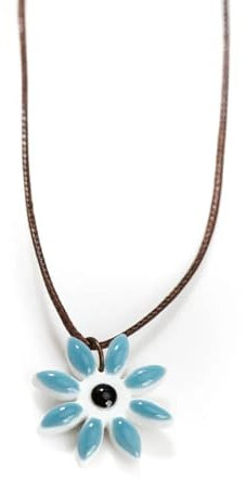 Halskette Ketten Schmuck Herren Frauen Anhänger Necklace Blumen-Keramik-Halskette Mit Stilvollem, Elegantem Damenschmuck, Einzigartigem Design, X880F