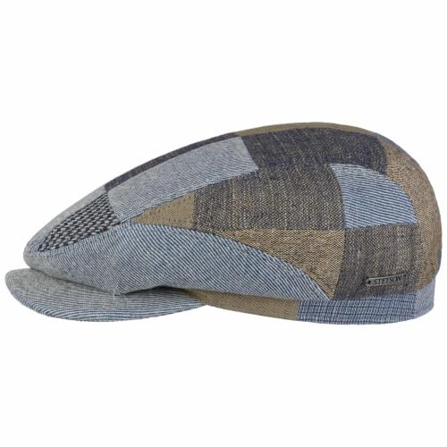 Stetson Casquette Laughlin Driver Patchwork Femme/Homme - Made in The EU Gavroche avec Visiere, Doublure, Doublure Printemps-ete Printemps Ete - L (58-59 cm) Bleu