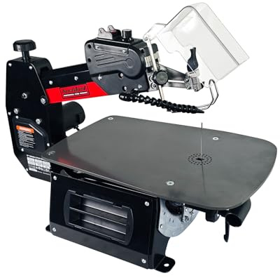 Bucktool 406mm Variable Speed Scroll Saw for Woodworking, 16 Inch Power Scroll Saw 400–1550 RPM with Rotating Saw Arm, Quick-Change Blade System for Professional Woodworkers and Craftsmen