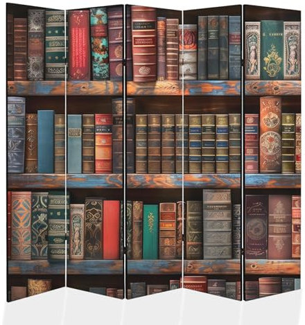 framed concept - Paravent Raumteiler Holz 225x172 cm, 5-teilig einseitig, Sichtschutzwand