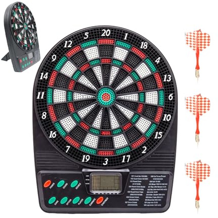 Set Freccette Elettroniche – ABS 26x20x3 Cm | Kit Freccette Sportive Digitali Bersaglio Punteggio Automatico Con Display LCD | Tavola Da Gioco Interattiva Per Bar Intrattenimento Ritrovi Amici E Diver