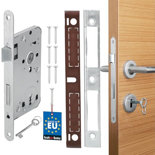 KOTERBAU® Serratura da infilare 72/55 mm DIN sinistra con chiavi protette Serratura universale Serratura cancello Serratura interna Serratura interna