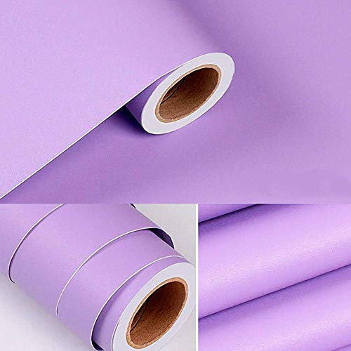 Adesivo opaco per carta da parati ruvida adesiva in vinile per mobili, pareti, porte, finestre, 40 cm x 250 cm, viola