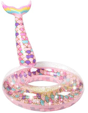 Pool Floats Inflatable Swimming Rings Mermaid Tail Tubes Glitters Water Party Summer Beach for Kids and Adults