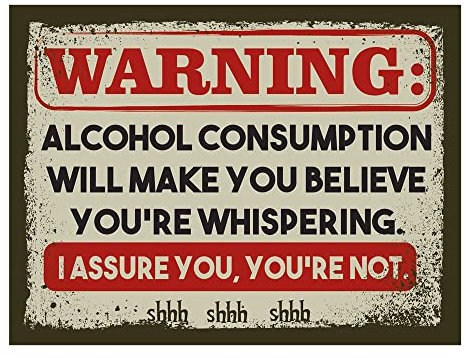 Metal Bar Signs Tin Plaque Vintage Style - Ideal Accessories for Home Bar Pub Shed Man Cave Gift - 3 Sizes Warning 2