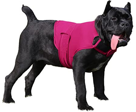 wondertail Hunde-Angstlinderung, weiches Hunde-Angsthemd, Jakcet-Wickel, bequeme Hunde-Beruhigungsweste für Reisen, Feuerwerk, Tierarztbesuche, Trennung, mittelgroße und große Hunde (Rosenrot, L)