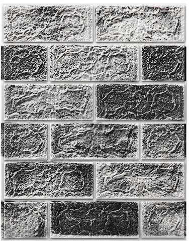 Art3d 10-Pack 3D Wall Panels Peel and Stick in Stone Ash, Self Adhesive Waterproof Faux Foam 3D Brick Wallpaper for Living Room, Bedroom, Interior Decoration (14.4 Sq.Ft)